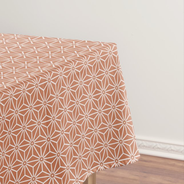 Oriental Beige Ensyucha Asanoha Japan Pattern Tablecloth (In Situ)