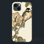 Oriental Bird Perched on Branch iPhone 13 Case<br><div class="desc">This art print displays sharp,  vivid image of an oriental bird perched on a branch. Below it there is an orange flower with a high degree of colour accuracy. This contemporary fine art print of a traditional Oriental-inspired art will add character to any wall in your house.</div>