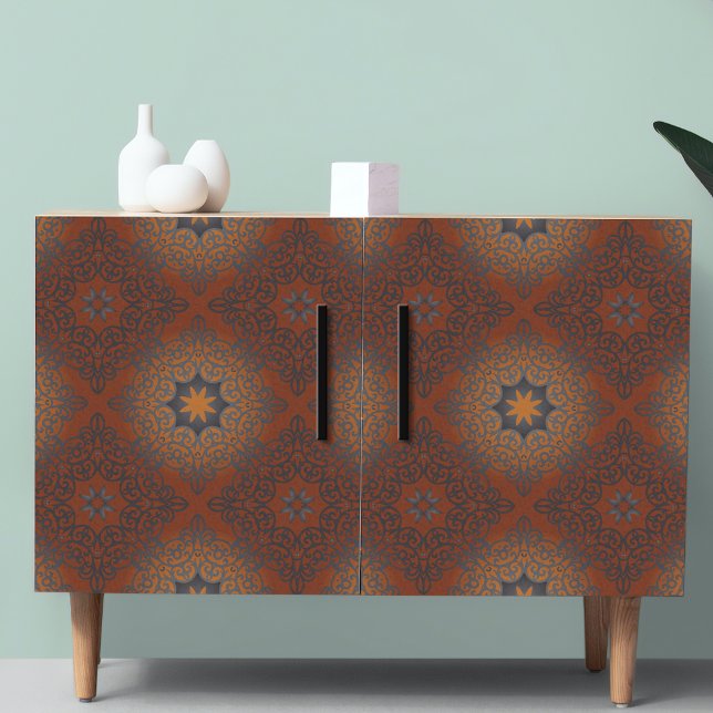 Oriental Black Brown Red Ombre Arabesque Pattern  Tissue Paper (Creator Uploaded)