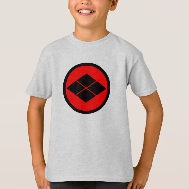 Oriental Black Red Takeda Japan Mon Vector Art T-Shirt (Front)