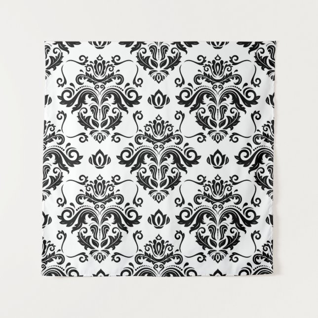 Oriental Black & White: Classic Texture Tapestry (Front)