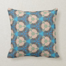 Oriental bloom pattern with ocean blue background