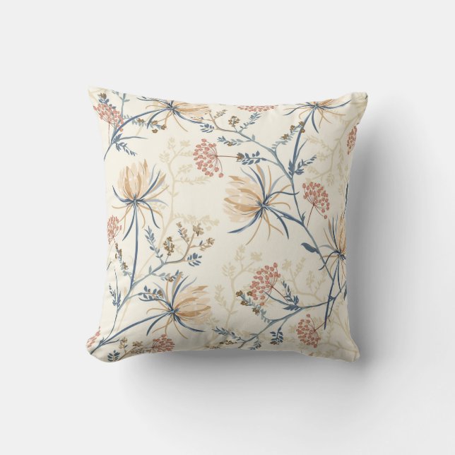 Oriental Bloom – Seamless Floral Pattern  Cushion (Front)