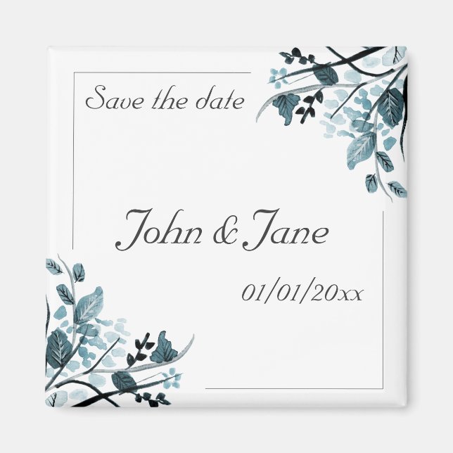 Oriental blossom Save the date Magnet Template (Front)