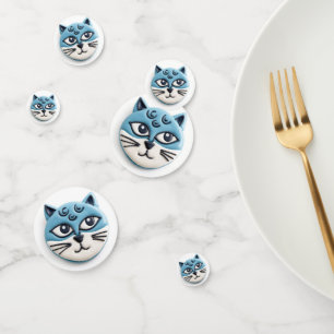Oriental Blue Cat 3D Inspired Confetti