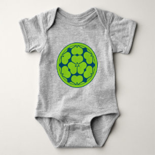 Oriental Blue Green Chosokabe Japan Mon Vector Art Baby Bodysuit