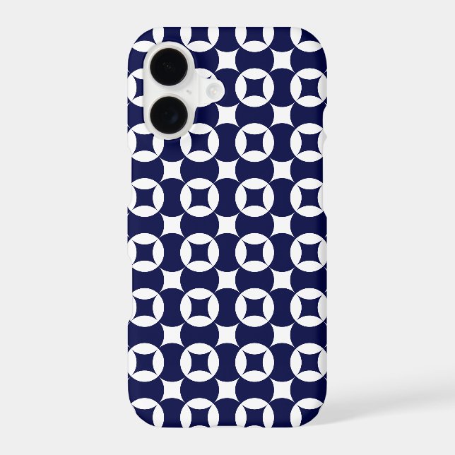 Oriental Blue Overlapping Circles Shippo Geometric (Back)