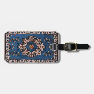 Oriental Blue Persian Turkish Pattern Luggage Tag