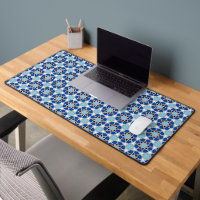 Oriental Blue White Moroccan Geometric Vector Art
