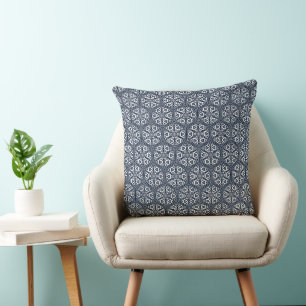Oriental Blue White Ottoman Turkish Tracery Art Cushion
