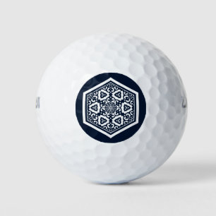 Oriental Blue White Ottoman Turkish Tracery Art Golf Balls