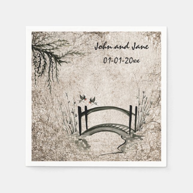 Oriental bridge Theme Napkin (Front)