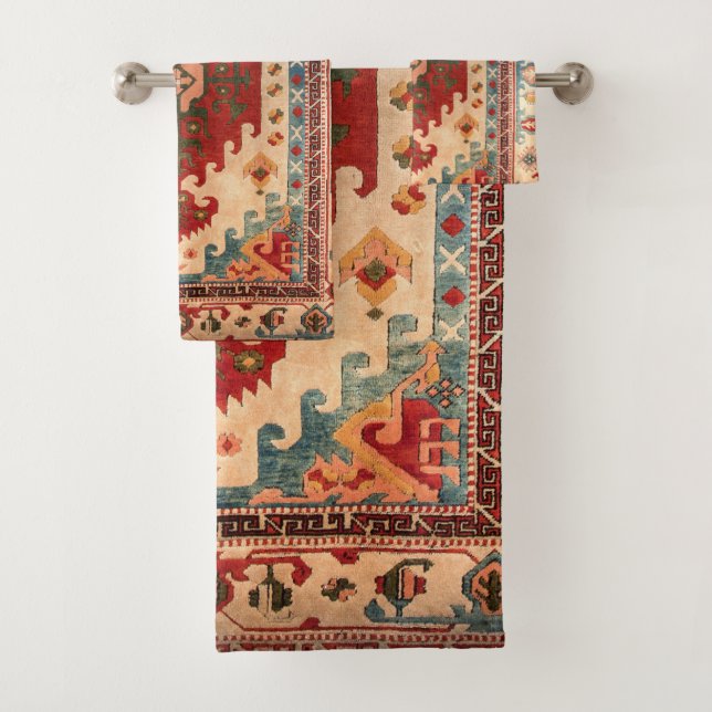 Oriental Carpet Rug Bath Towel Set (Insitu)