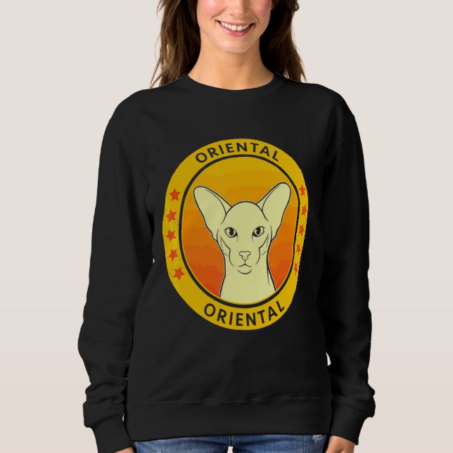 Oriental Cat Portrait Sweatshirt (Front)