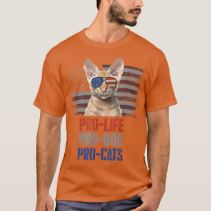 Oriental Cat Pro Life Pro God Pro Cats American Fl T-Shirt