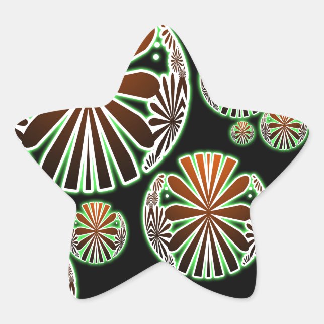 Oriental Chic Pattern Star Sticker (Front)