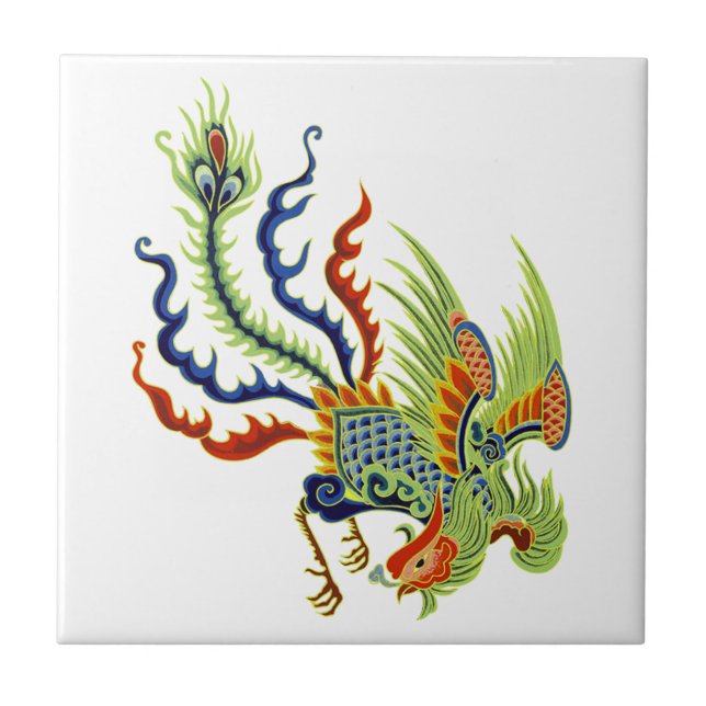 Oriental Chicken Vintage Art Tile (Front)