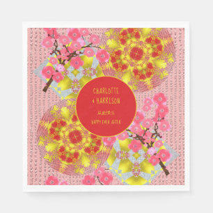 Oriental Chinese Cherry Blossom Personalised Napkin