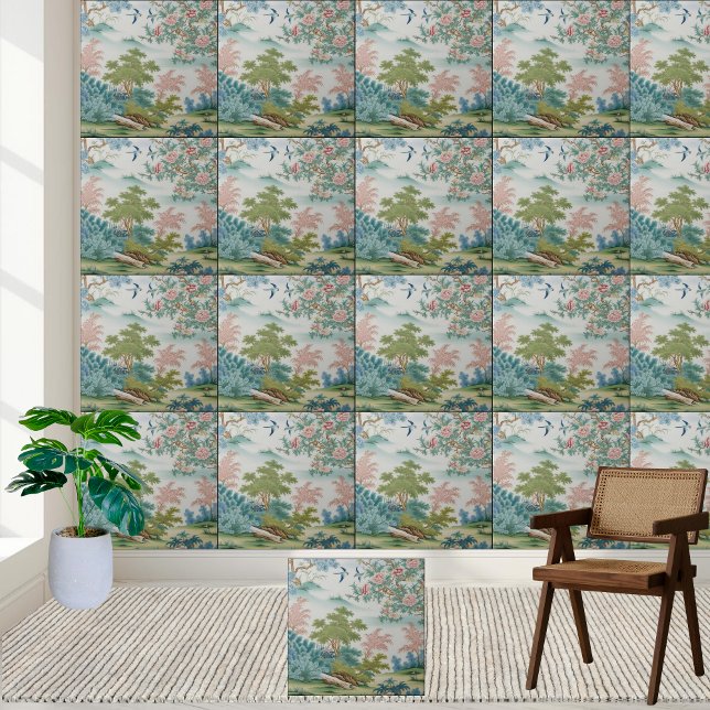 Oriental Chinoiserie Wall Tile (Oriental Chinoiserie Wall Tile)