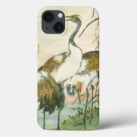 Oriental Cranes by the Water