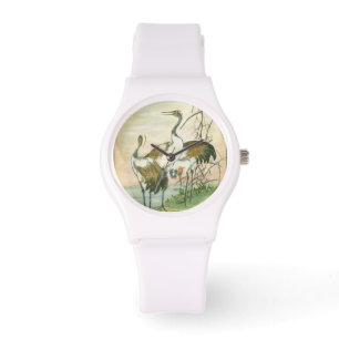 Oriental Cranes by the Water Watch