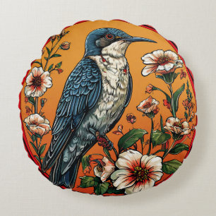 Oriental cuckoo Bird Wildlife Songbird Decorative Round Cushion