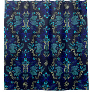 Oriental Damask Pattern Shower Curtain