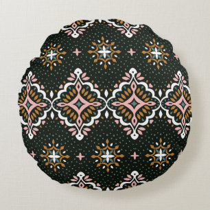 Oriental Damask: Talavera Vintage Elegance Round Cushion