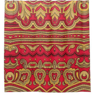 Oriental decor closeup. shower curtain
