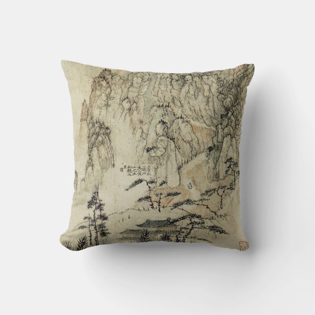 Oriental Design Throw Pillow (Front)