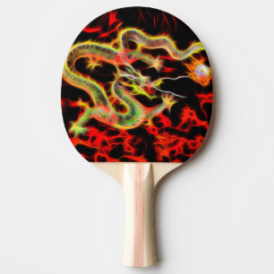 Oriental Dragon Fire on Lucky Energy Ping Pong Paddle