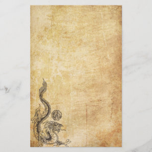 Oriental Dragon Inked Stationery