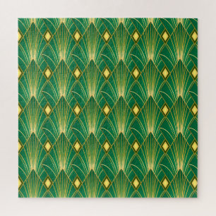 Oriental Elegance: Art Deco Wallpaper Jigsaw Puzzle