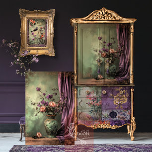 Oriental Esthetics Chinoiserie Floral Still Life Tissue Paper