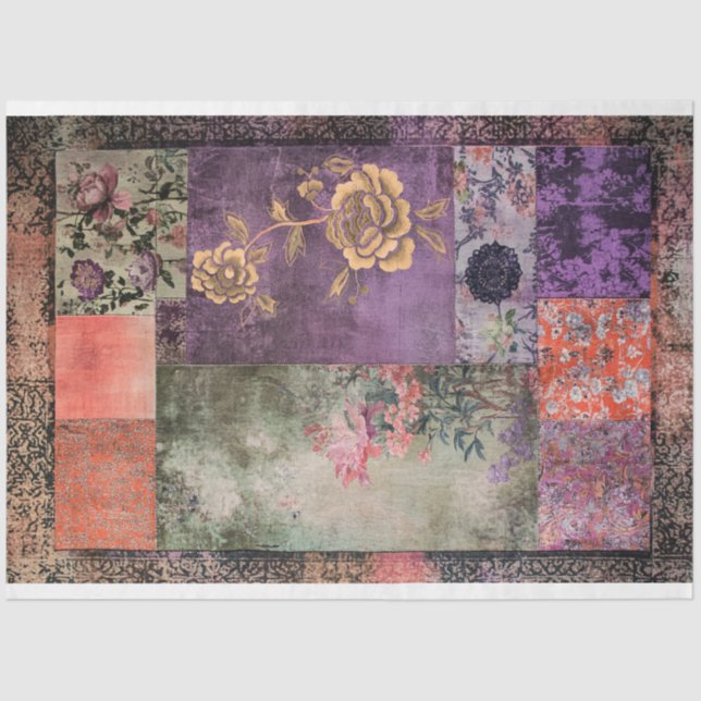 Oriental Esthetics Chinoiserie Patchwork Patterns Tissue Paper (Front)