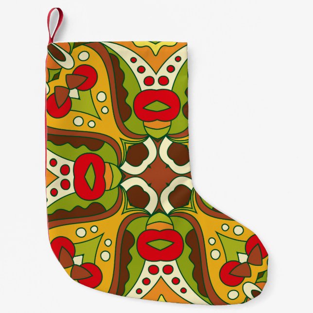 Oriental Ethnic Style Seamless Pattern Small Christmas Stocking (Front)