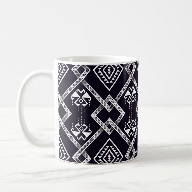 Oriental ethnic, traditional seamless background. coffee mug (Left)