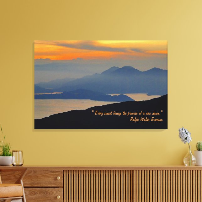 Oriental Evening Mist Stretch Canvas Print (Insitu(LivingRoom))