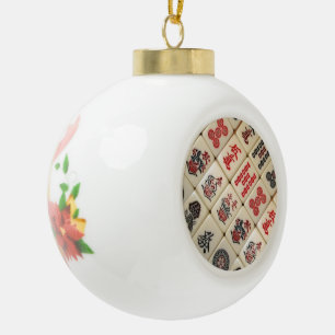 Oriental expression ceramic ball christmas ornament