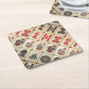 Oriental expression square paper coaster