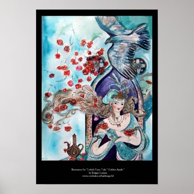 ORIENTAL FAIRY TALE / PRINCESS,RED ROSES AND HAWK POSTER (Front)