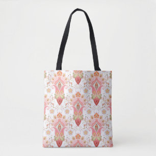 Oriental Flair: Damask Peacock Paisley Tote Bag