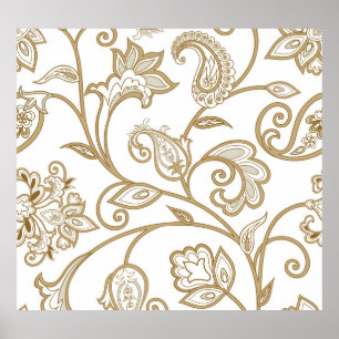 Oriental Floral: Flourish Tiled Ethnic. Poster