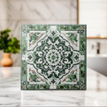 Oriental Floral Mosaic Ornament<br><div class="desc">Oriental Floral Mosaic Ornament - shades of green</div>