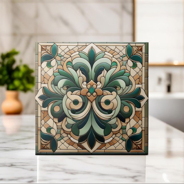Oriental Floral Mosaic Ornament Tile (Creator Uploaded)