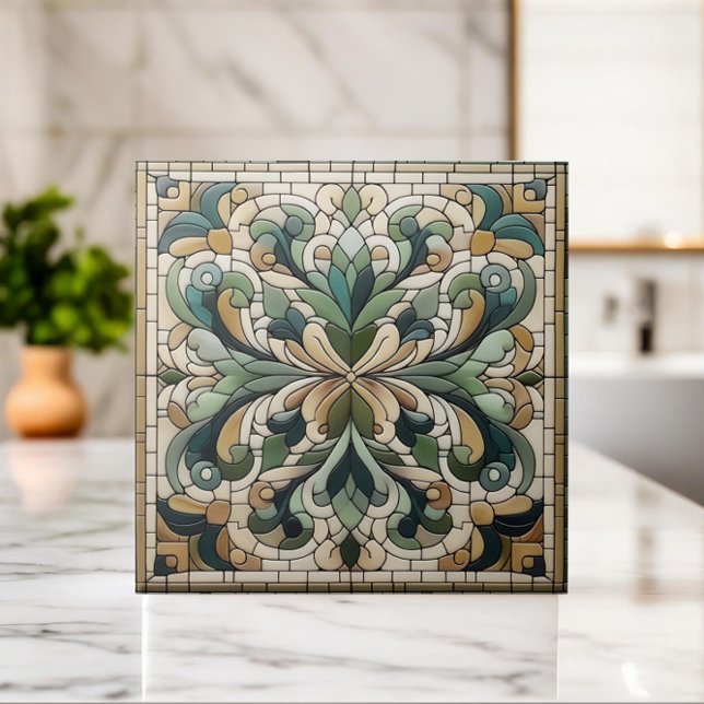 Oriental Floral Mosaic Ornament Tile (Creator Uploaded)