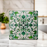 Oriental Floral Mosaic Ornament Tile<br><div class="desc">Oriental Floral Mosaic Ornament - shades of green</div>