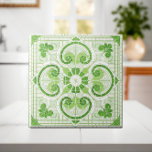 Oriental Floral Mosaic Ornament Tile<br><div class="desc">Oriental Floral Mosaic Ornament - shades of green</div>