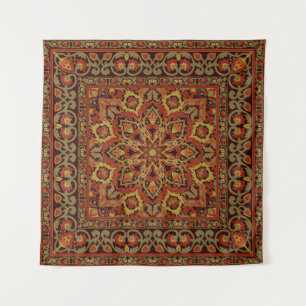 Oriental floral ornament with frame Pattern Tapestry