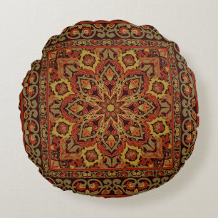 Oriental floral ornament with frame. Pattern with  Round Cushion